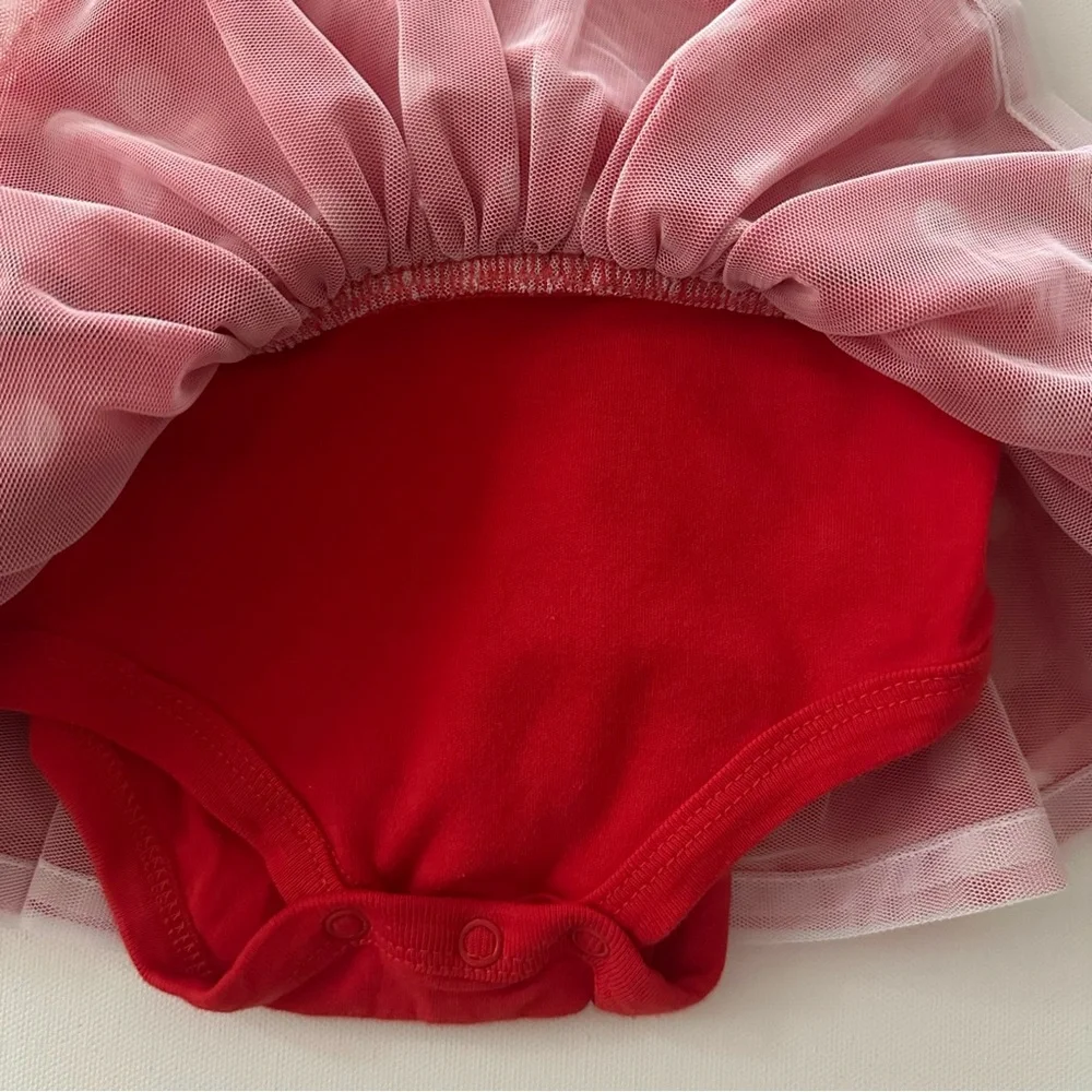 Disney Minnie Mouse 12-18 Months Baby Girl Bodysuit Dress Ears Hat Set Outfit